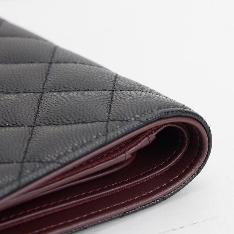 二手Chanel CF護照夾 黑金-10