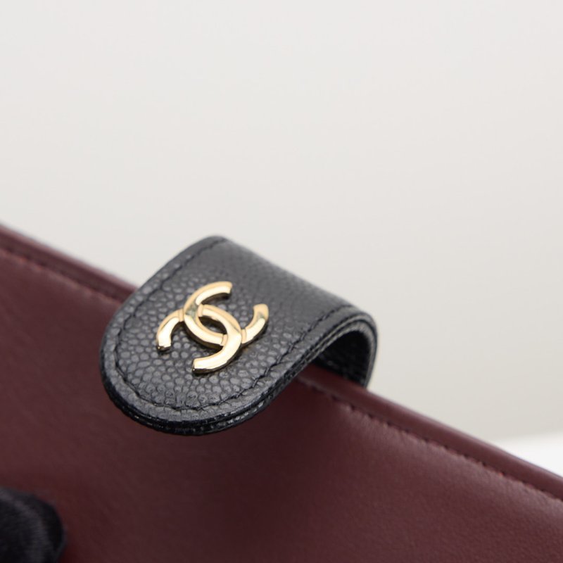 二手Chanel CF護照夾 黑金-14