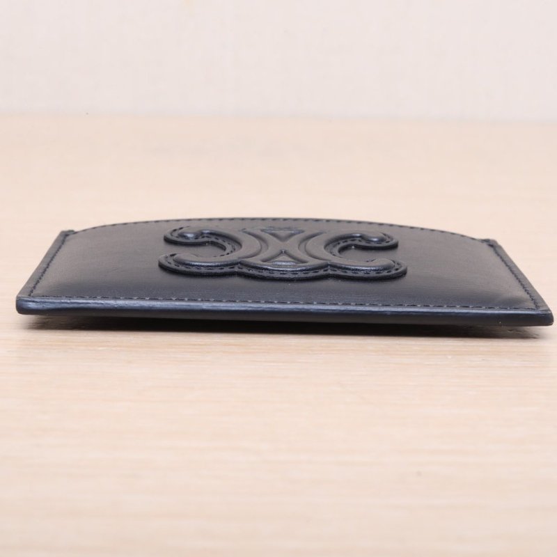 黑色皮革C 凱旋門全皮卡包-2