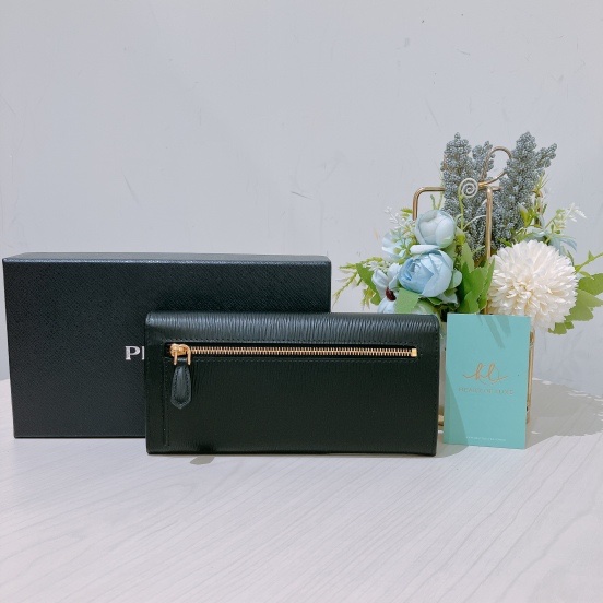 TK1842 PRADA普拉達長銀包金扣LONG WALLET VITELLO BLACK X GHW-1