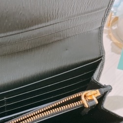 TK1842 PRADA普拉達長銀包金扣LONG WALLET VITELLO BLACK X GHW-19