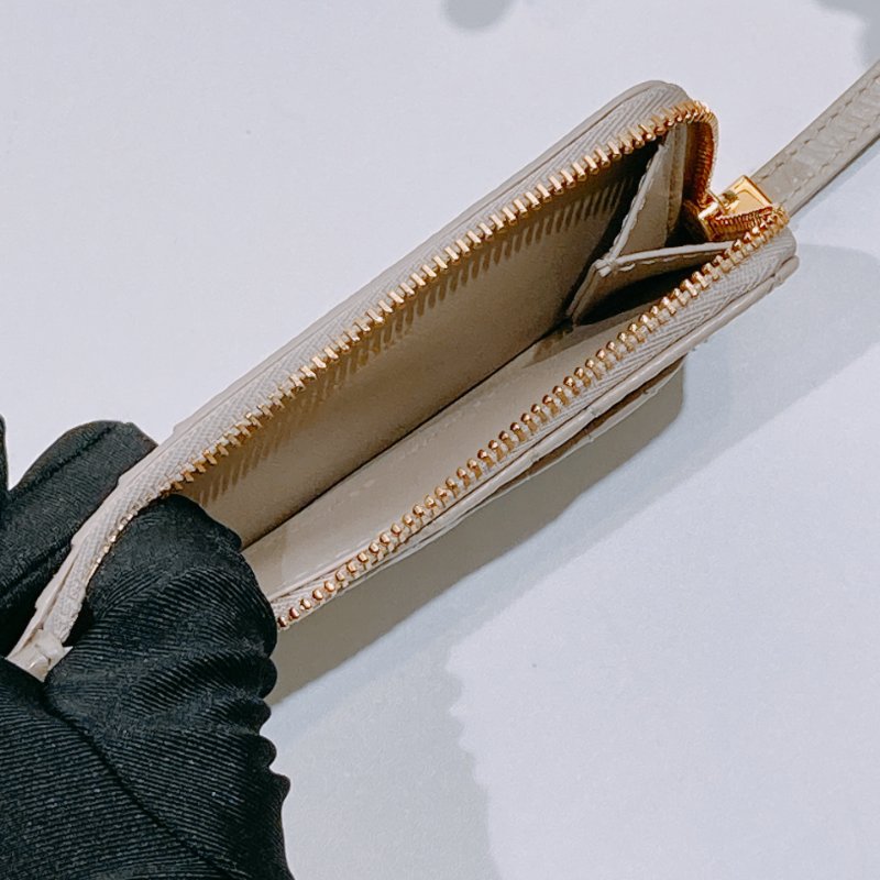 TW4495 Dior 迪奧 拉鏈卡片套 沙色柔軟Cannage藤格紋圖案小牛皮Caro Cosmos Zipper Card Holder-8