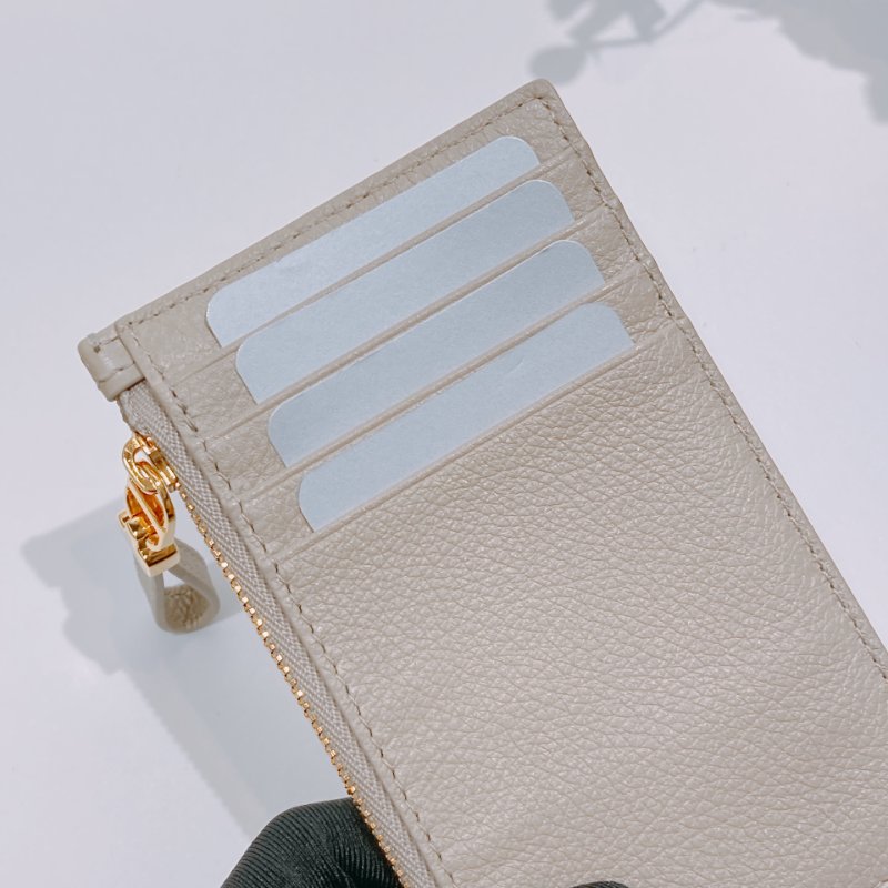 TW4495 Dior 迪奧 拉鏈卡片套 沙色柔軟Cannage藤格紋圖案小牛皮Caro Cosmos Zipper Card Holder-10