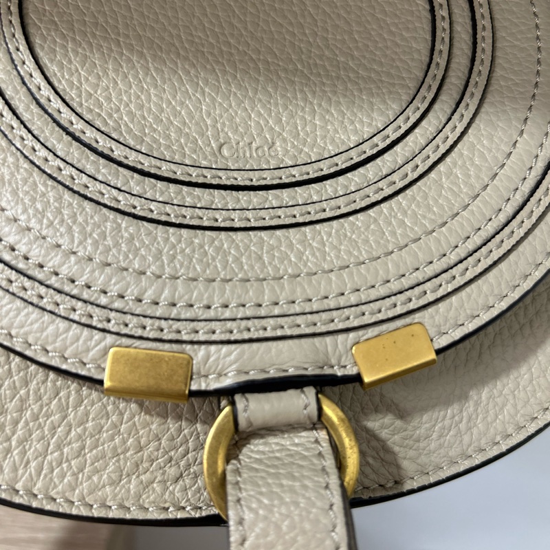 Chloe裸色Small maric saddle斜背包-7