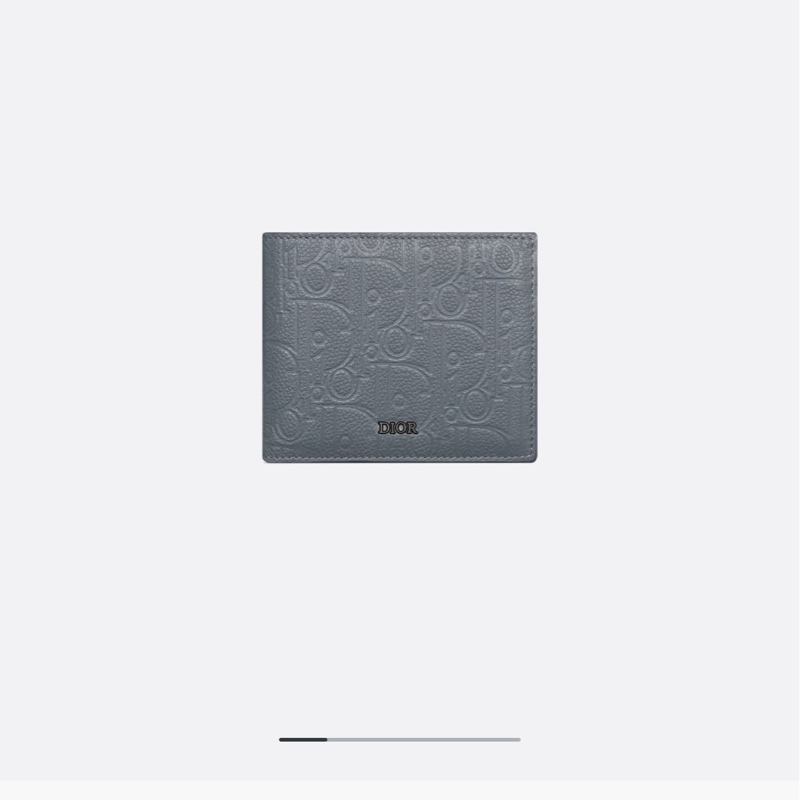 Dior 深灰牛皮對開短夾 全新離櫃-0