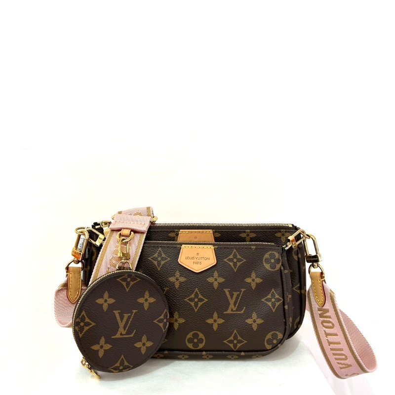 LV(M)粉背帶三合一麻將包-0