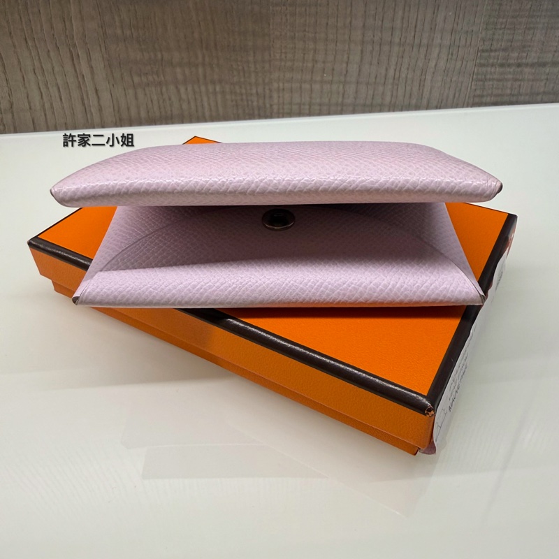 Hermes 97 98新Calvi 卡包 錦葵紫-1