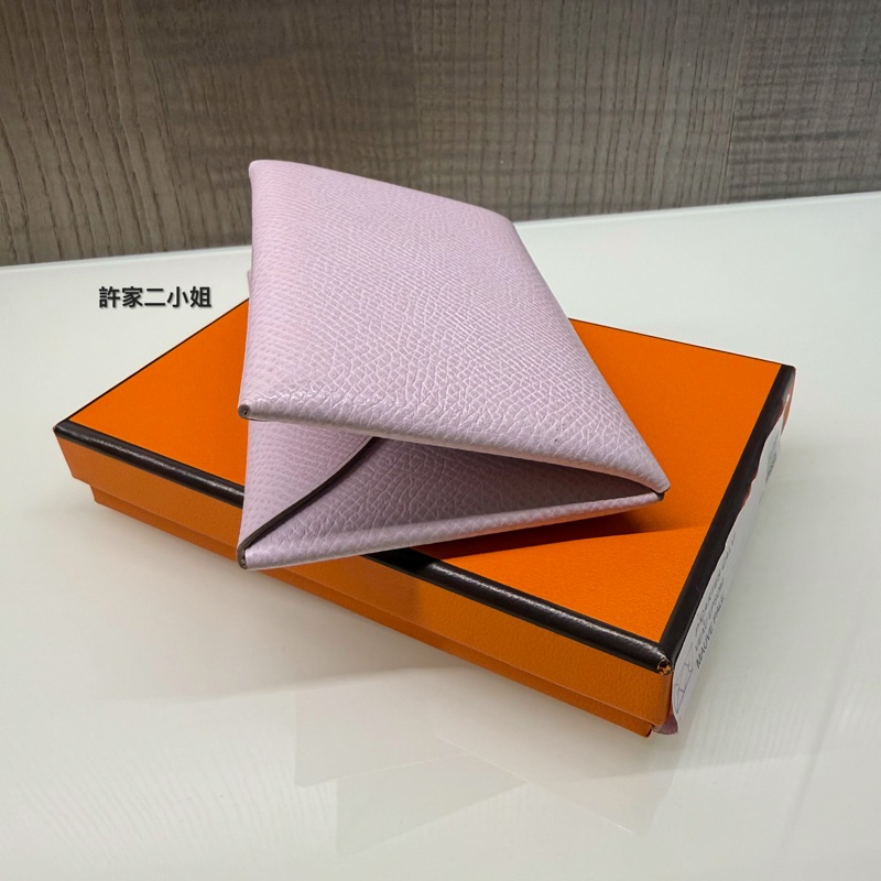 Hermes 97 98新Calvi 卡包 錦葵紫-2