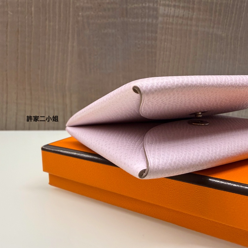 Hermes 97 98新Calvi 卡包 錦葵紫-7