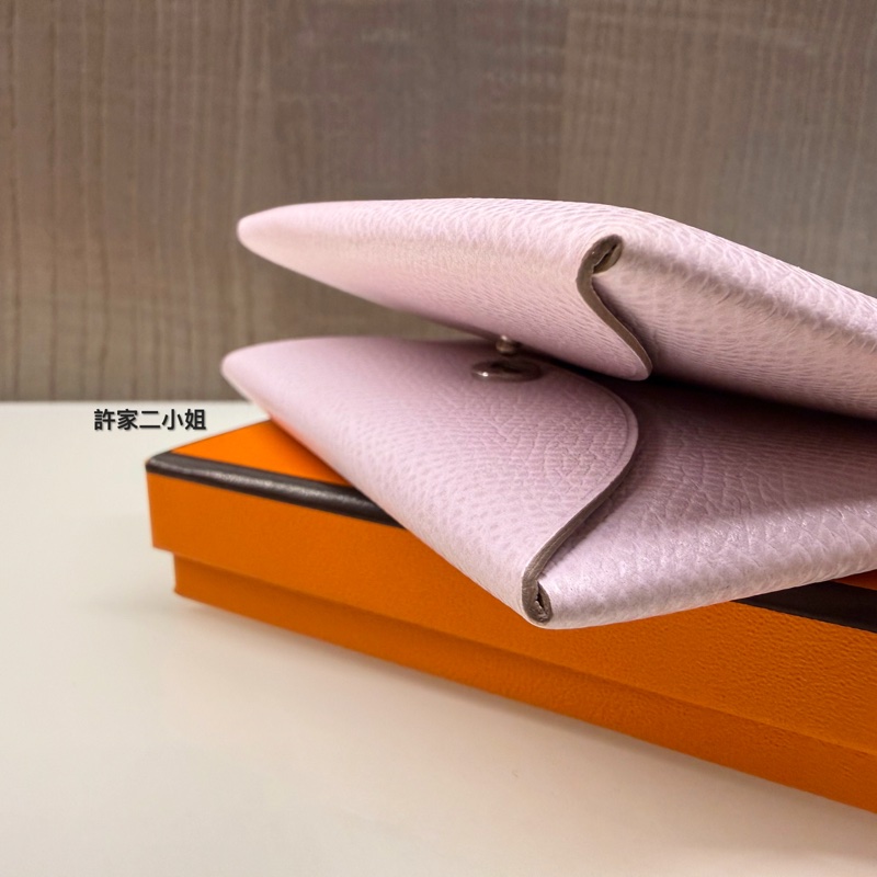 Hermes 97 98新Calvi 卡包 錦葵紫-8