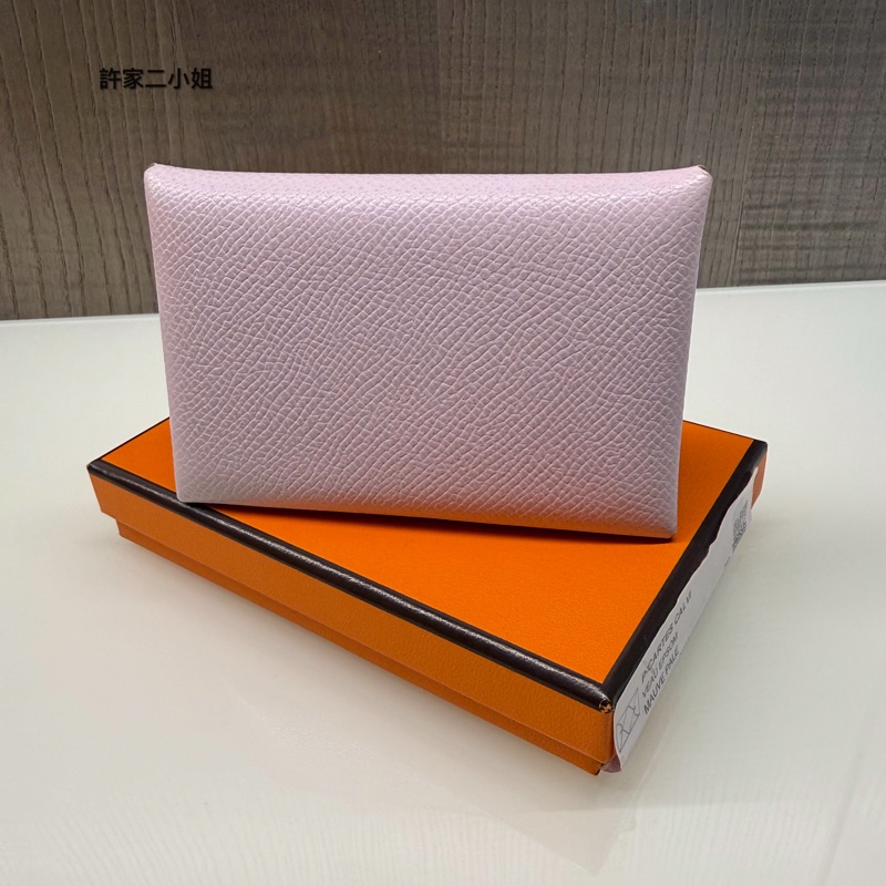 Hermes 97 98新Calvi 卡包 錦葵紫-9