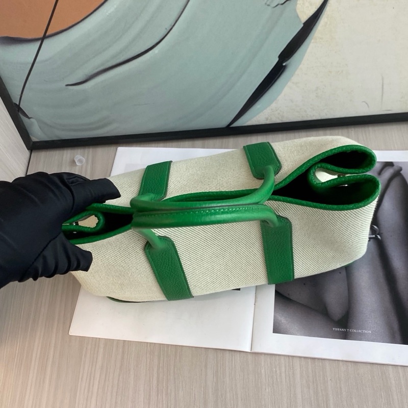 Hermes 愛馬仕 garden party30花園包/竹子綠/98新美品-8