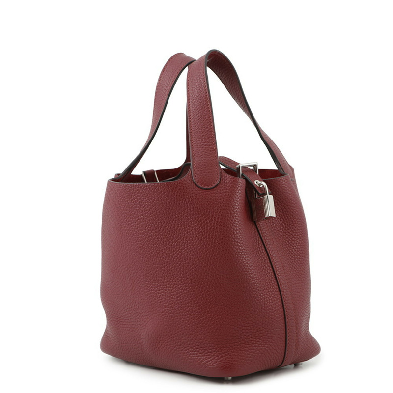 Hermes Hermès Picotin Lock PM 手提包，採用 Rouge Grenat 和 Taurillon Clemence 材質，搭配 X 印章-1