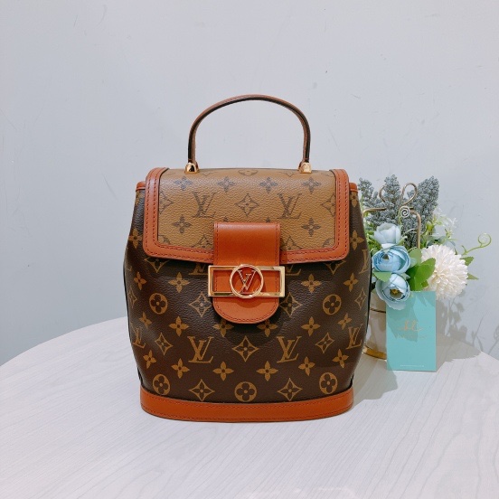 TK1854 LOUIS VUITTON 路易威登老花背包DUPHINE BACKPACK MONOGRAM BROWN X GHW-0