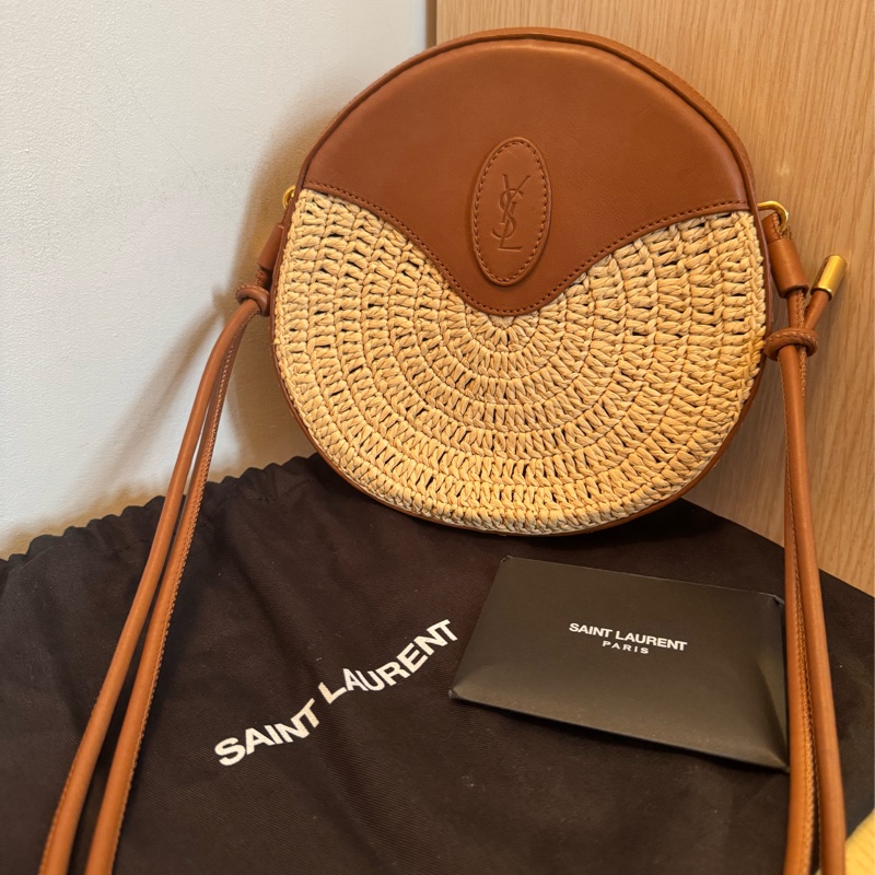 (Full set 全套, unused 未使用品) YSL Saint Laurent Mini Bag Nolita Crossbody Bag 拉菲草皮革斜孭袋-1