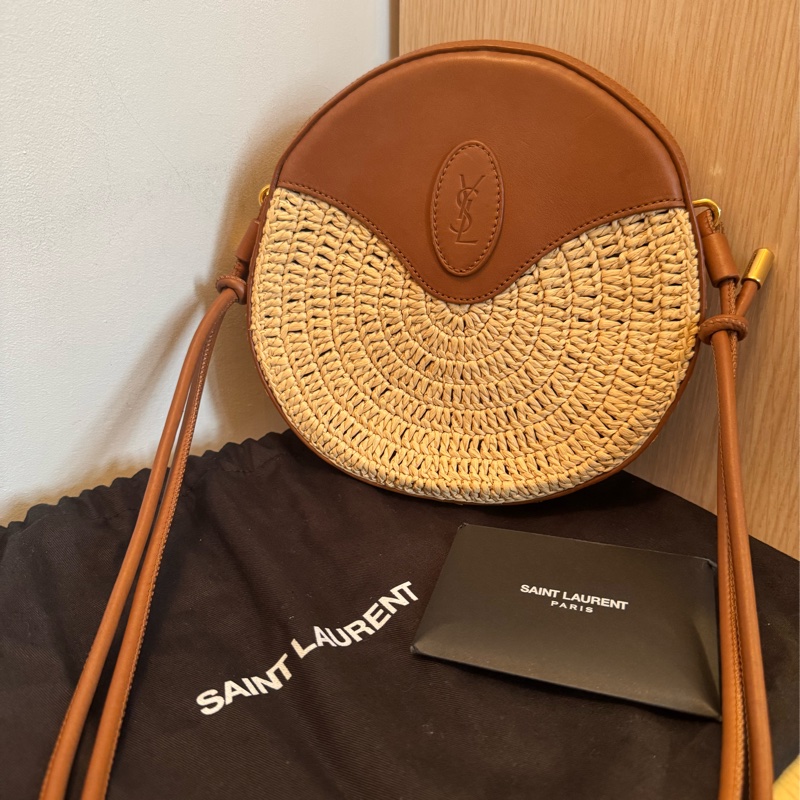 (Full set 全套, unused 未使用品) YSL Saint Laurent Mini Bag Nolita Crossbody Bag 拉菲草皮革斜孭袋-5