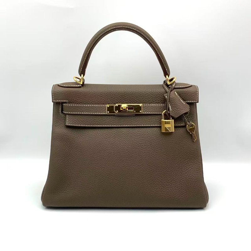 Hermes Kelly 28 II 大象灰金扣Y stamp-0