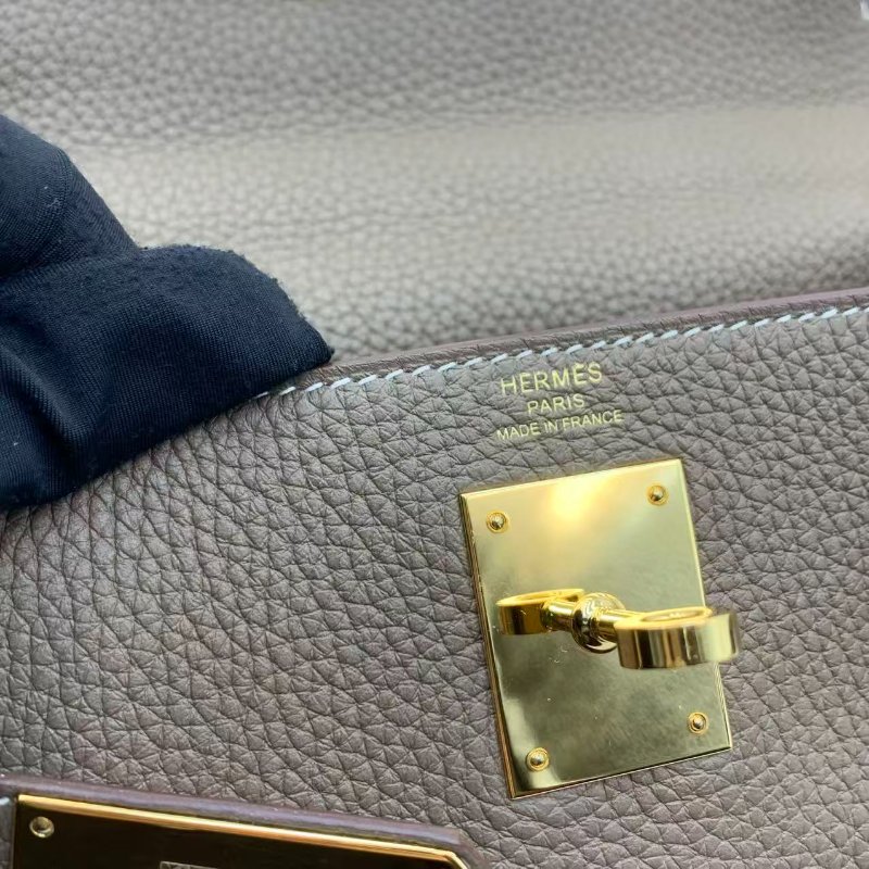 Hermes Kelly 28 II 大象灰金扣Y stamp-7