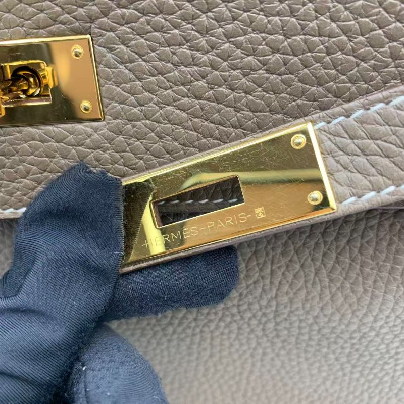 Hermes Kelly 28 II 大象灰金扣Y stamp-8