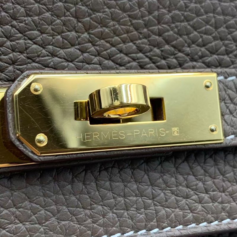 Hermes Kelly 28 II 大象灰金扣Y stamp-11