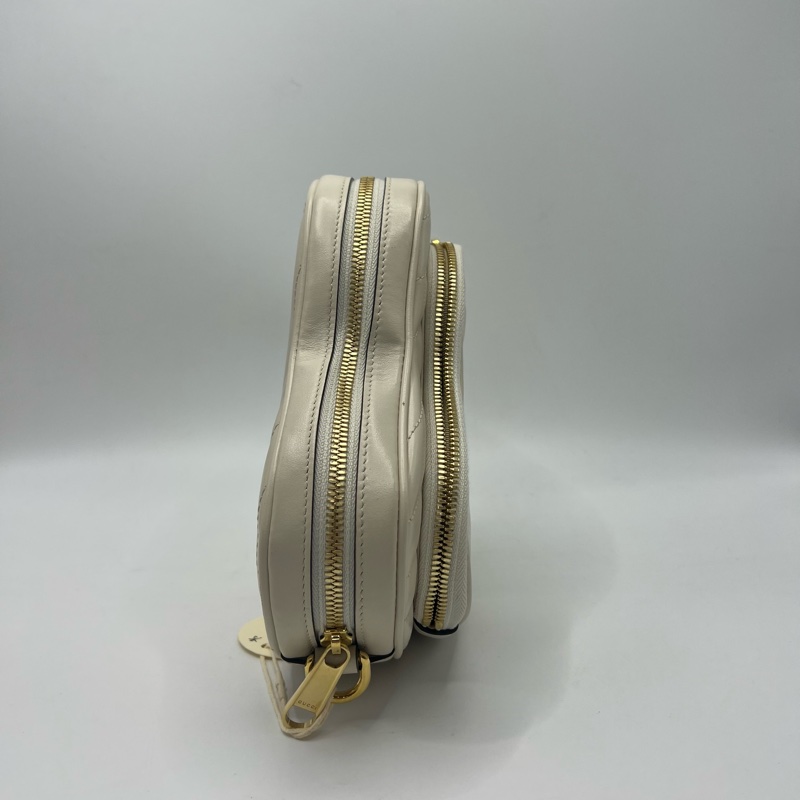 GUCCI古驰白色爱心斜挎包-2