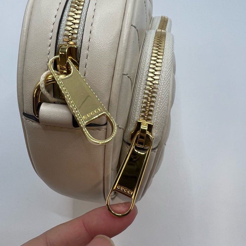 GUCCI古驰白色爱心斜挎包-4