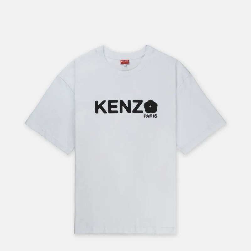 🚨 雙11最後倒數・今晚錯過等明年!【KENZO 高田賢三】新款文字花LOGO設計 T恤 白(下單前須先私訊)-0