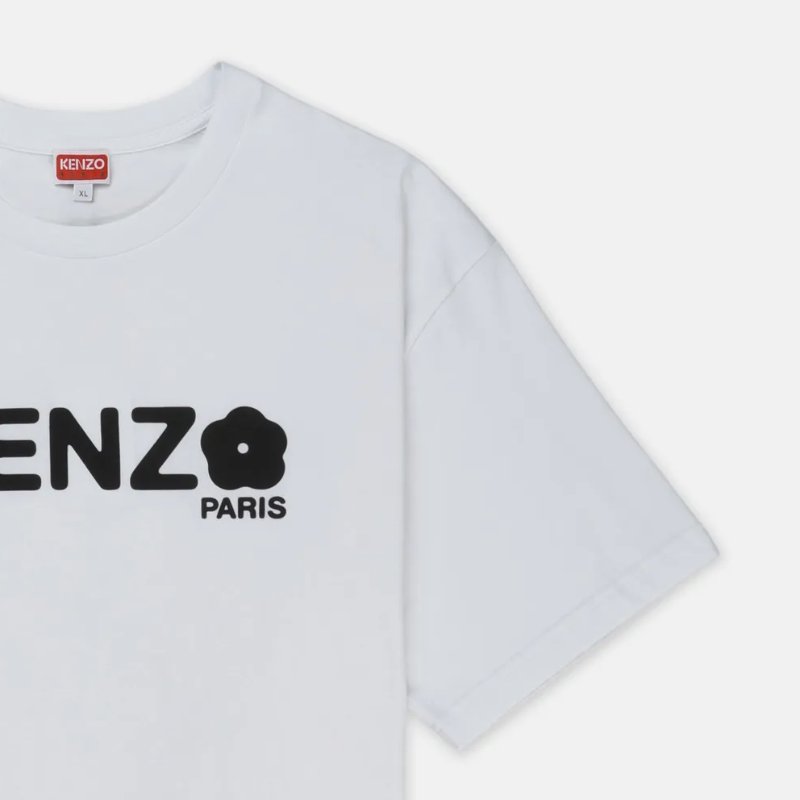 🚨 雙11最後倒數・今晚錯過等明年!【KENZO 高田賢三】新款文字花LOGO設計 T恤 白(下單前須先私訊)-4
