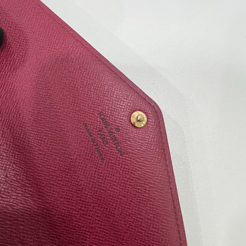 LV M62234 老花拼玫紅SARAH長夾-4