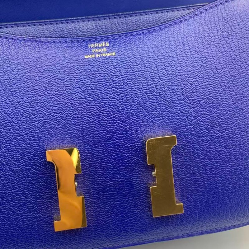 Hermes mini Constance III 山羊皮 7T 電光藍-9