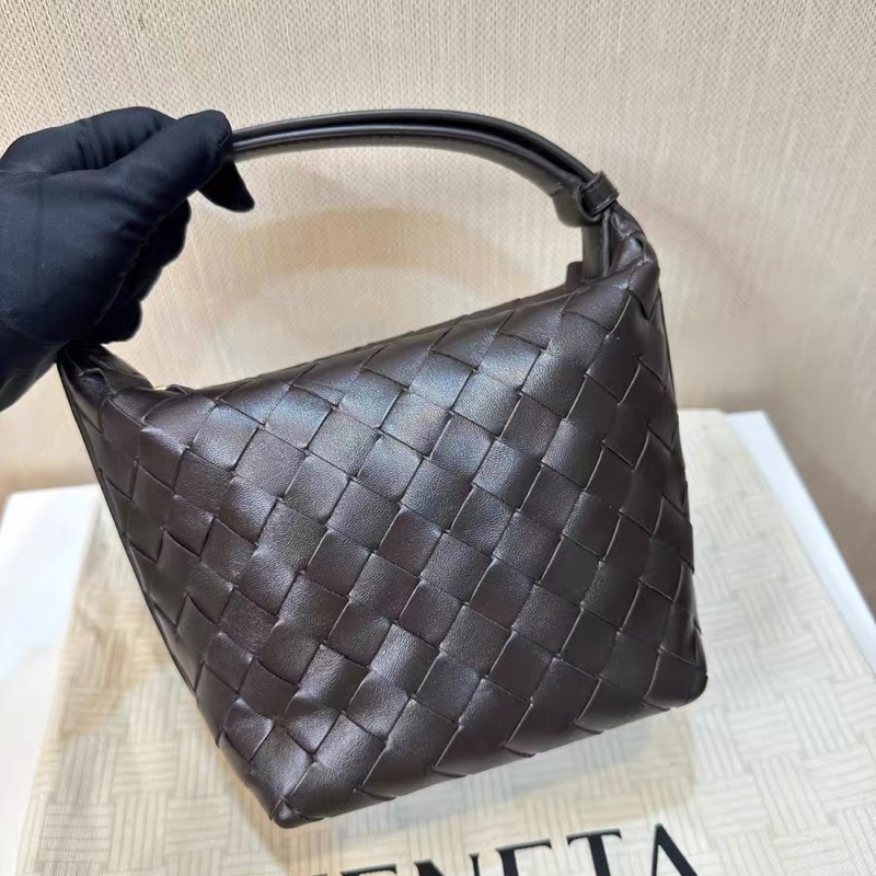 爆款!Bottega Veneta BV 飯盒編織包 Candy Wallace intrecciato 深咖色-1