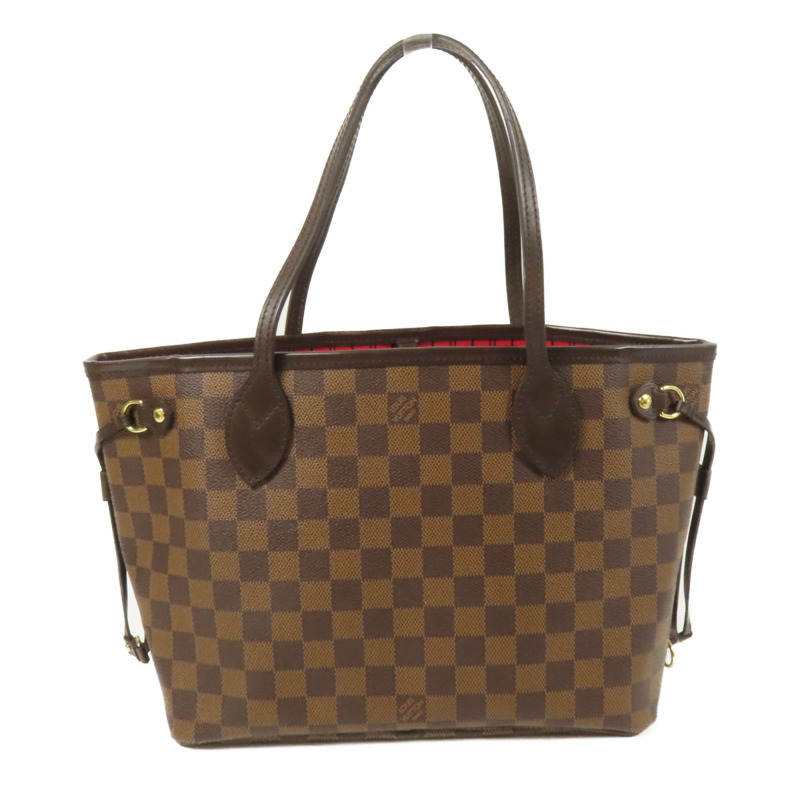 LOUIS VUITTON Damier Neverfull PM金扣手挽袋-1