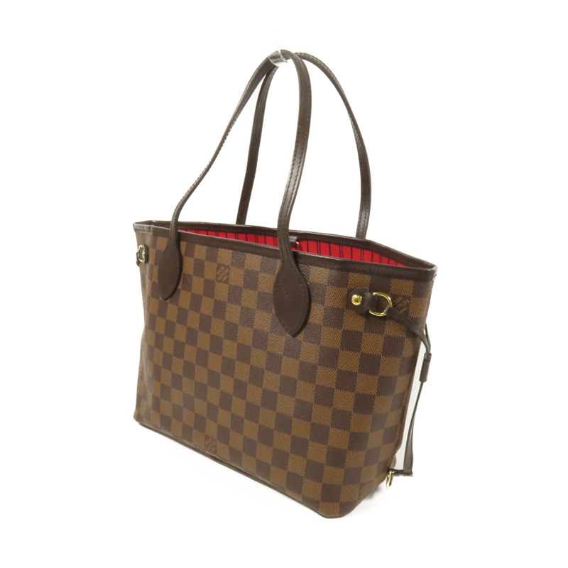 LOUIS VUITTON Damier Neverfull PM金扣手挽袋-2