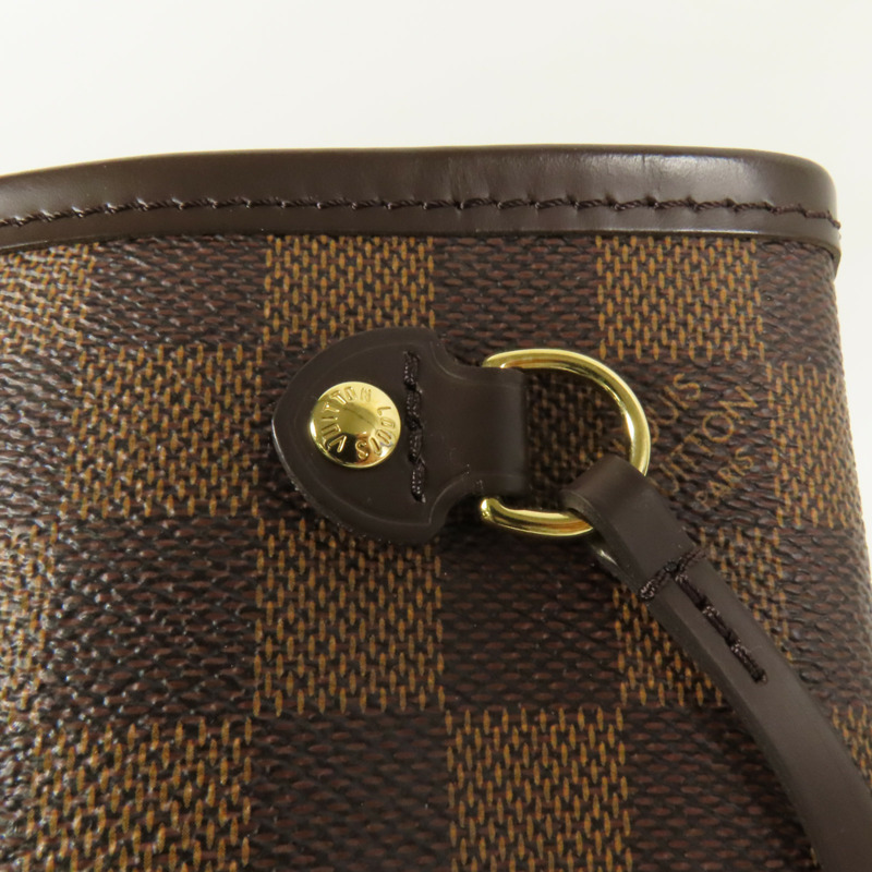 LOUIS VUITTON Damier Neverfull PM金扣手挽袋-5