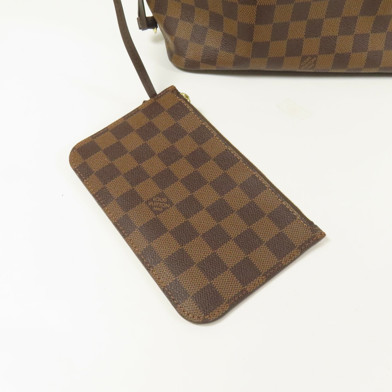 LOUIS VUITTON Damier Neverfull PM金扣手挽袋-6