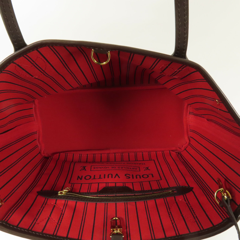 LOUIS VUITTON Damier Neverfull PM金扣手挽袋-7