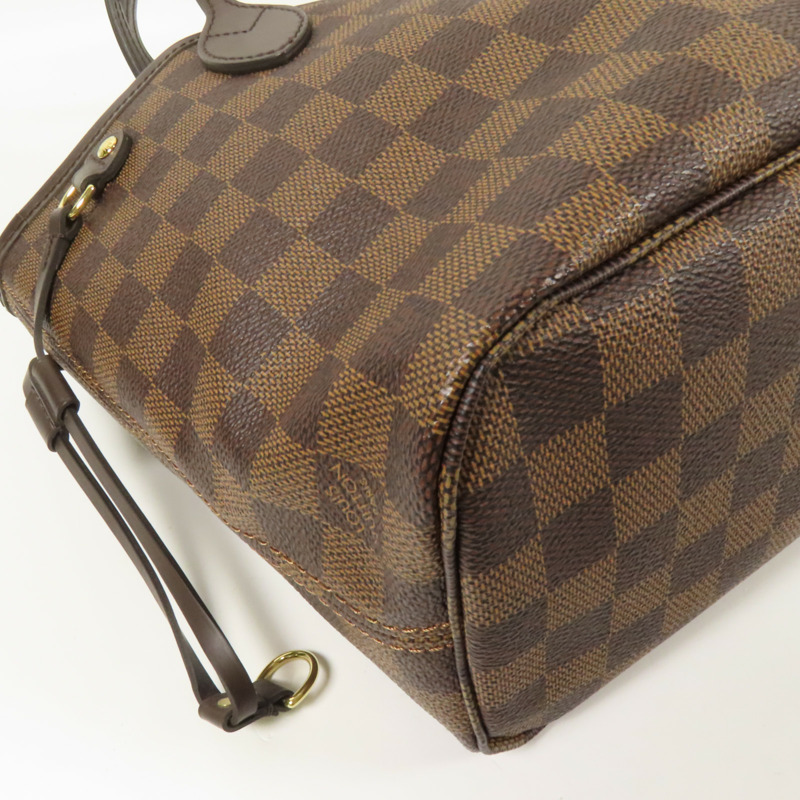 LOUIS VUITTON Damier Neverfull PM金扣手挽袋-10