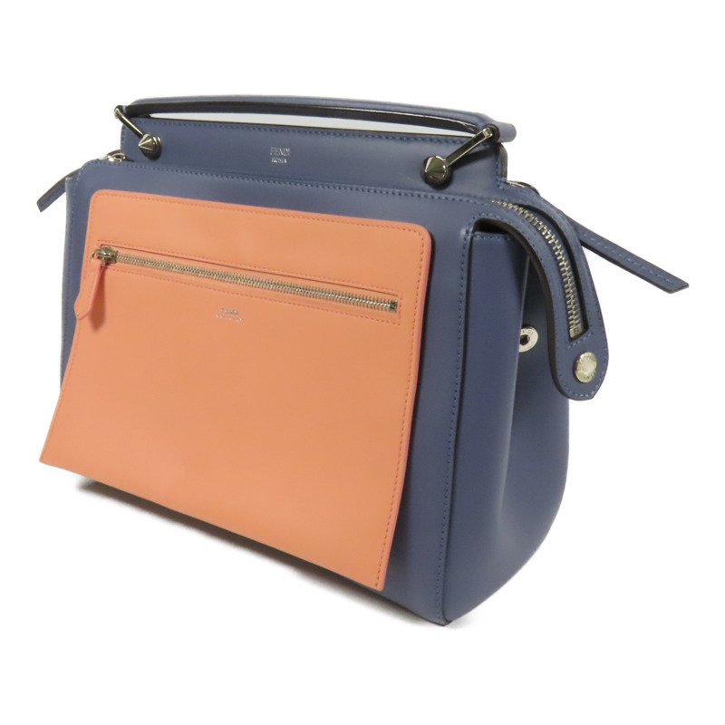 FENDI 牛皮皮革Dotcom銀扣手挽肩背兩用袋-2