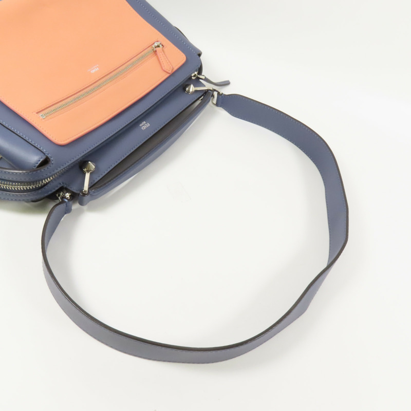 FENDI 牛皮皮革Dotcom銀扣手挽肩背兩用袋-4