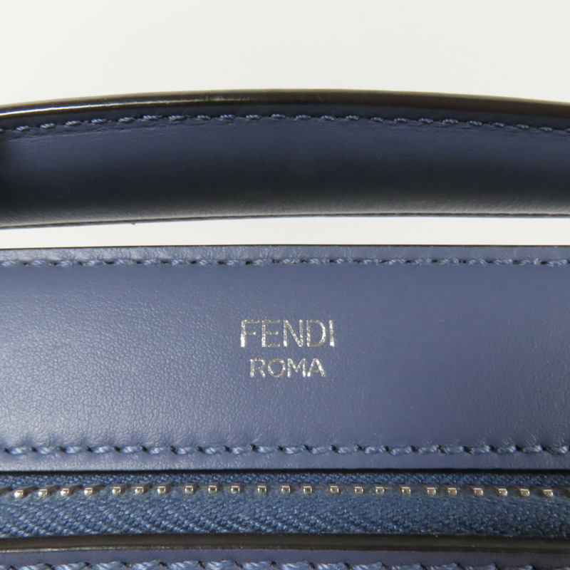 FENDI 牛皮皮革Dotcom銀扣手挽肩背兩用袋-8