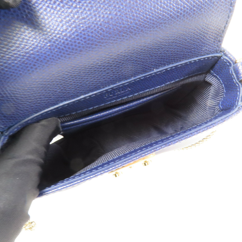 Furla 牛皮皮革Chain Shoulder金扣鏈帶肩背袋-6