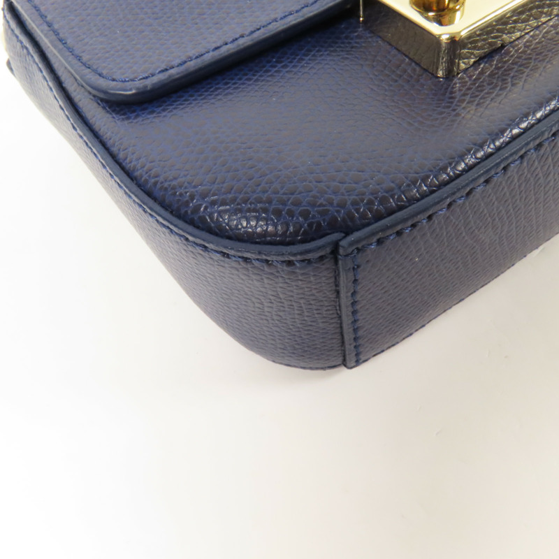 Furla 牛皮皮革Chain Shoulder金扣鏈帶肩背袋-11