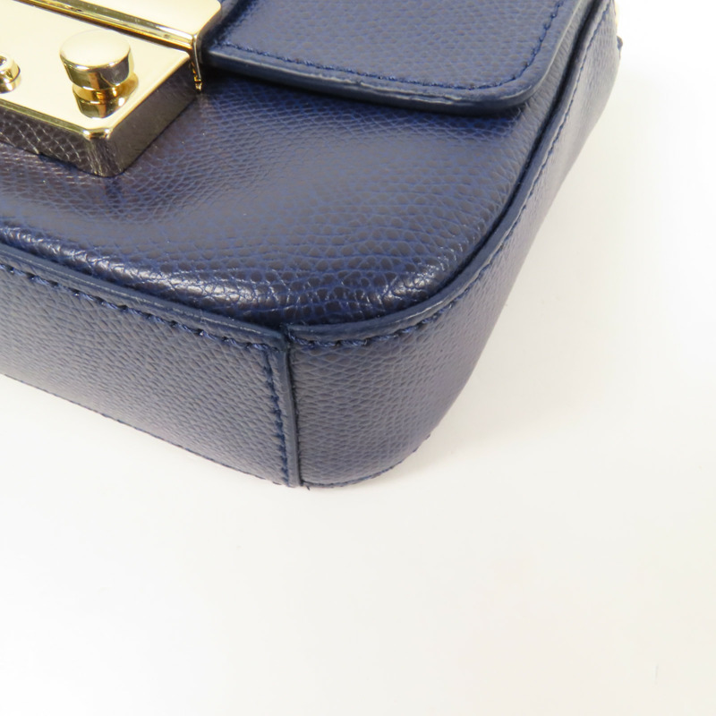 Furla 牛皮皮革Chain Shoulder金扣鏈帶肩背袋-12