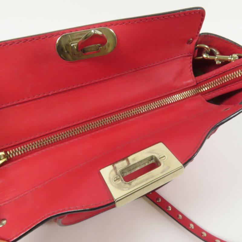 Valentino 牛皮皮革2way Shoulder Bag金扣手挽肩背兩用袋-5