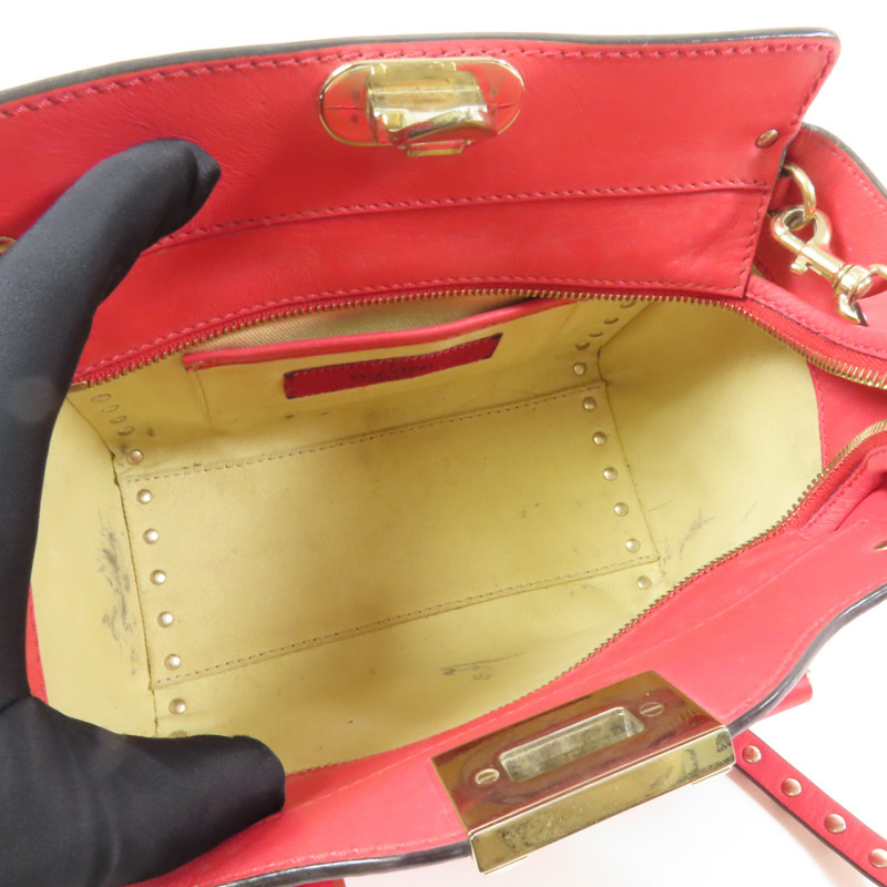 Valentino 牛皮皮革2way Shoulder Bag金扣手挽肩背兩用袋-6