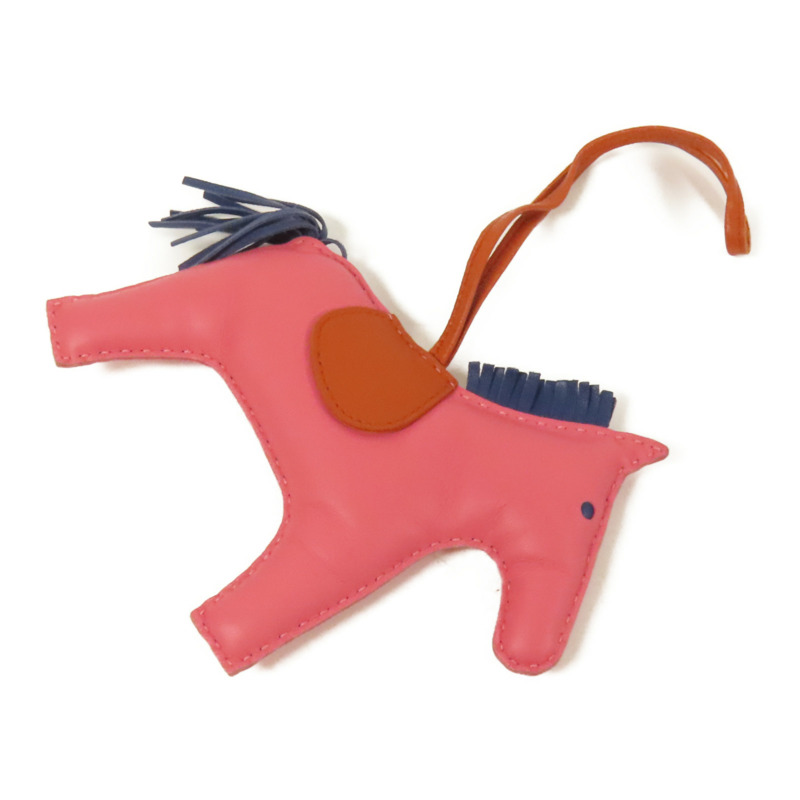 HERMES Milo皮革Rodeo GM掛飾Rose Azalee-1