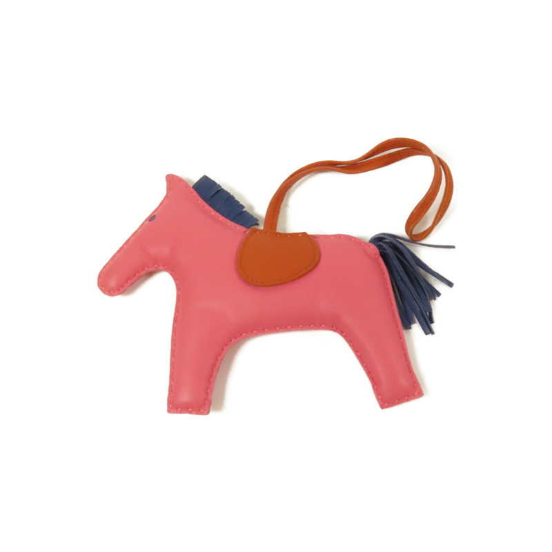 HERMES Milo皮革Rodeo GM掛飾Rose Azalee-2