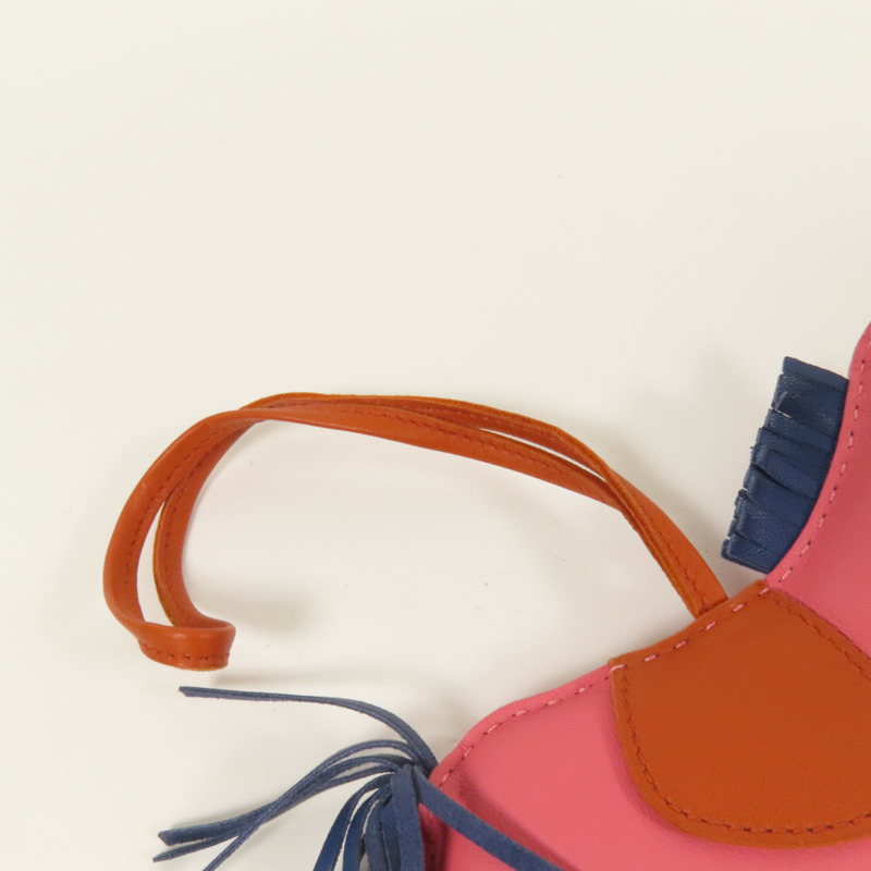 HERMES Milo皮革Rodeo GM掛飾Rose Azalee-4