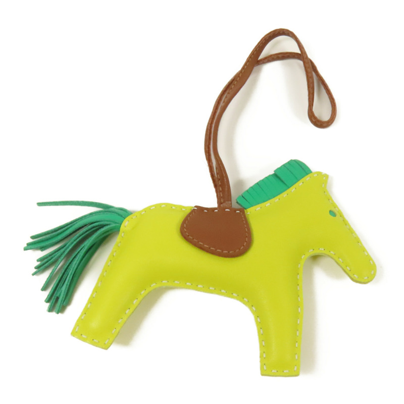 HERMES Milo皮革Rodeo MM掛飾Lime-1