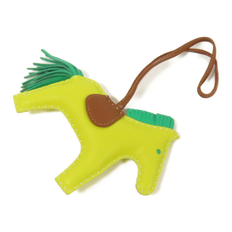 HERMES Milo皮革Rodeo MM掛飾Lime-2